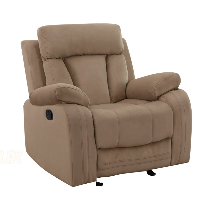 Global United Reclining Transitional Microfiber Fabric Chair With Lumbar Support And Durable Construction, Beige