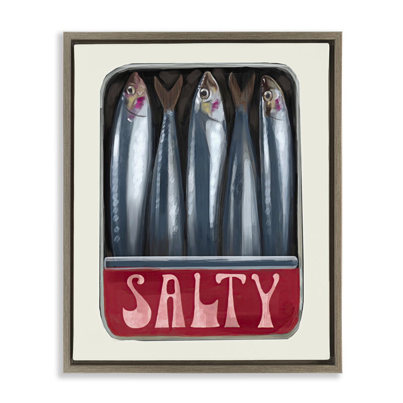 «Salty Sardines Can», encadrée par Daphne Polselli, Cadre flottant orme Montalcino, H 31 po x l 25 po