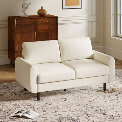 68'' Mid-Century Loveseat with Sloping Round Arms & Pet-friendly Upholstery,Loveseat for Small Space