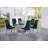 Hayvn Glass Top Metal Base Dining Table