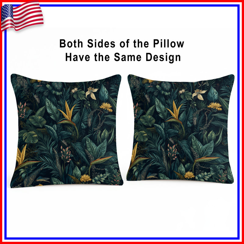 Coussins décoratifs Tropical Jungle, 14 X 14 pouces