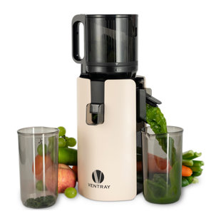 Ventray Cold Press Juicer, Large Feed Chute Masticating Juicer with Extended Extraction Tech for Vegetables & Fruits