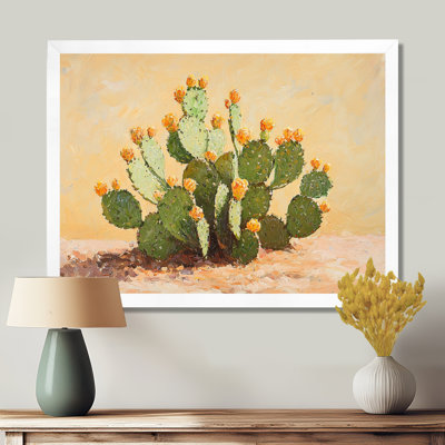 «Summer Cactus Landscape In Nevada II - Floral Cactus», reproduction sur toile