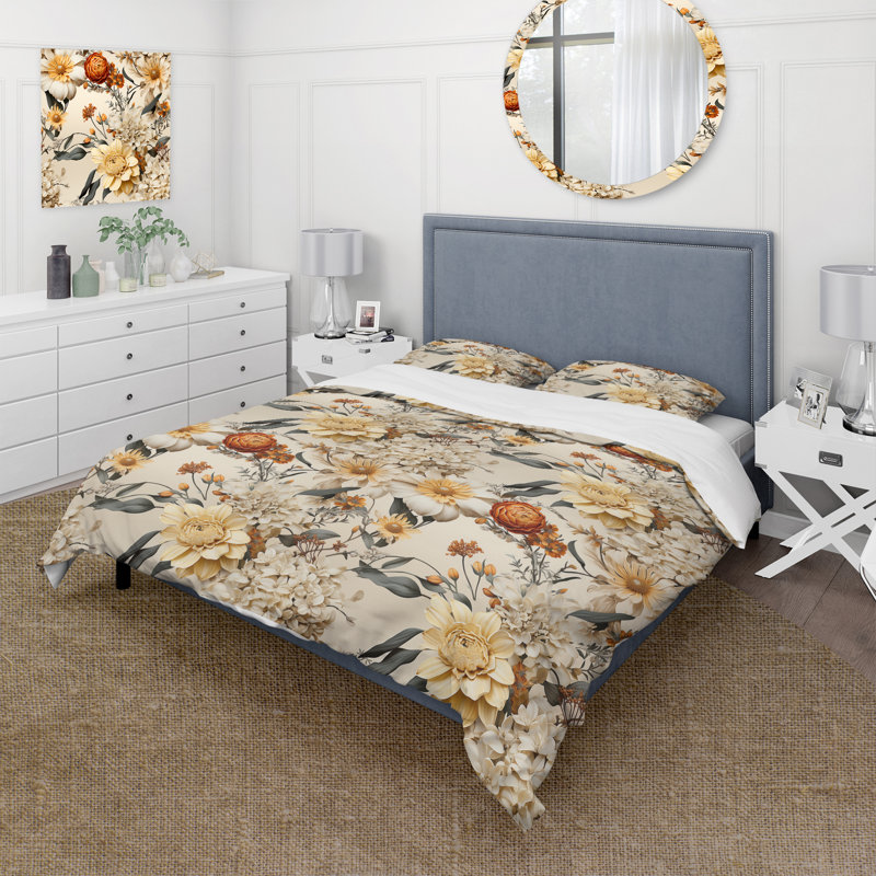 Housse de couette pour grand lit et 2 taies décor