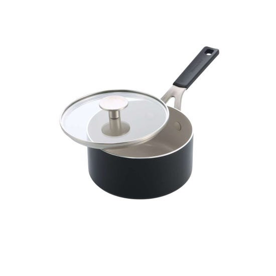 Coloured Aluminium saucepan with lid 16cm / 1.58L - Matte Black