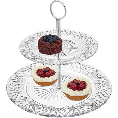 Dublin Crystal 2 Tiered Serving Stand