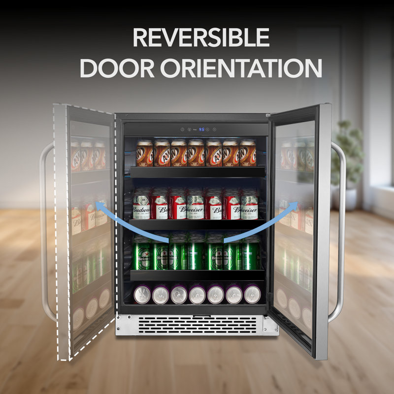 Whyter 24" width 182 Cans Stainless Steel Beverage Refrigerator with Digital Control