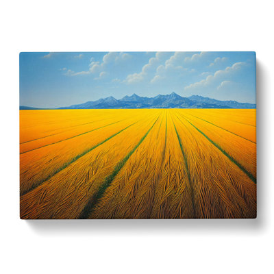 Delightful Wheat Field - Wrapped Canvas Print