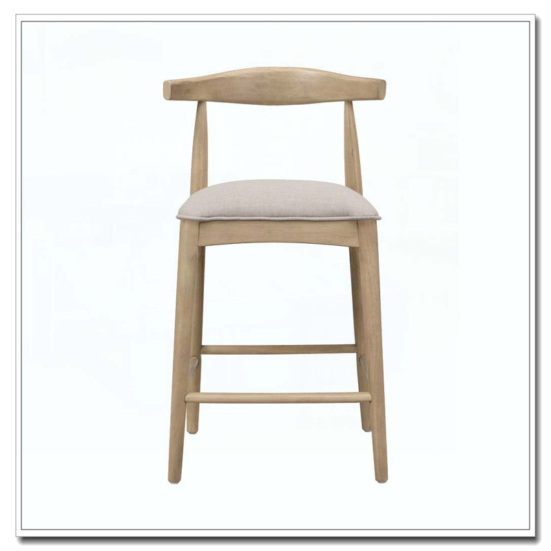 Tabouret de bar en bois, Gris, 26.5