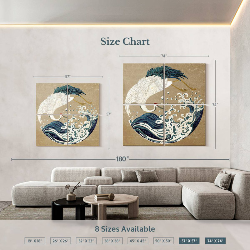 Brampt Crane And Wave Yin Yang