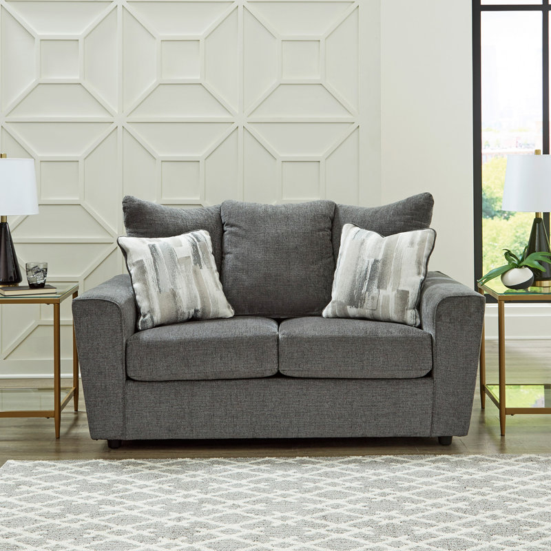 Canapé à accoudoirs évasés de 86 po Celada, Gris, H 39 po x l 63 po x P 38 po