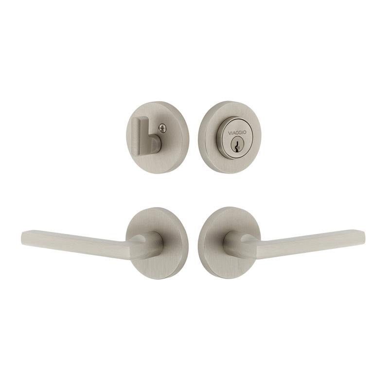 Ensemble de rosette Viaggio Circolo, Gauche, Nickel satiné