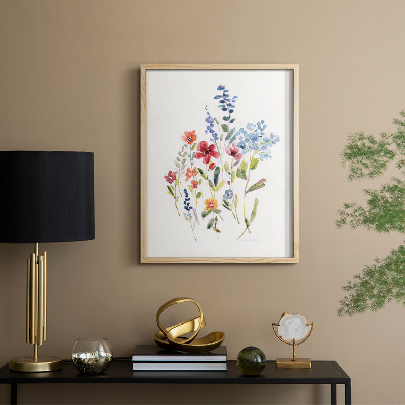 «Spring Flower Garden I», reproduction encadrée - bois massif, H 11 po x l 9 po, Naturel