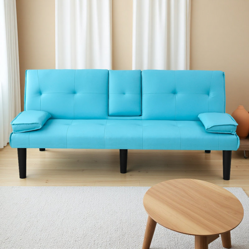 The 67-Inch PVC Multi-Functional Sofa Bed, With A Foldable And Cup Holder Design, Makes It Extremely Convenient To Turn The Living Room Into A Guest Room