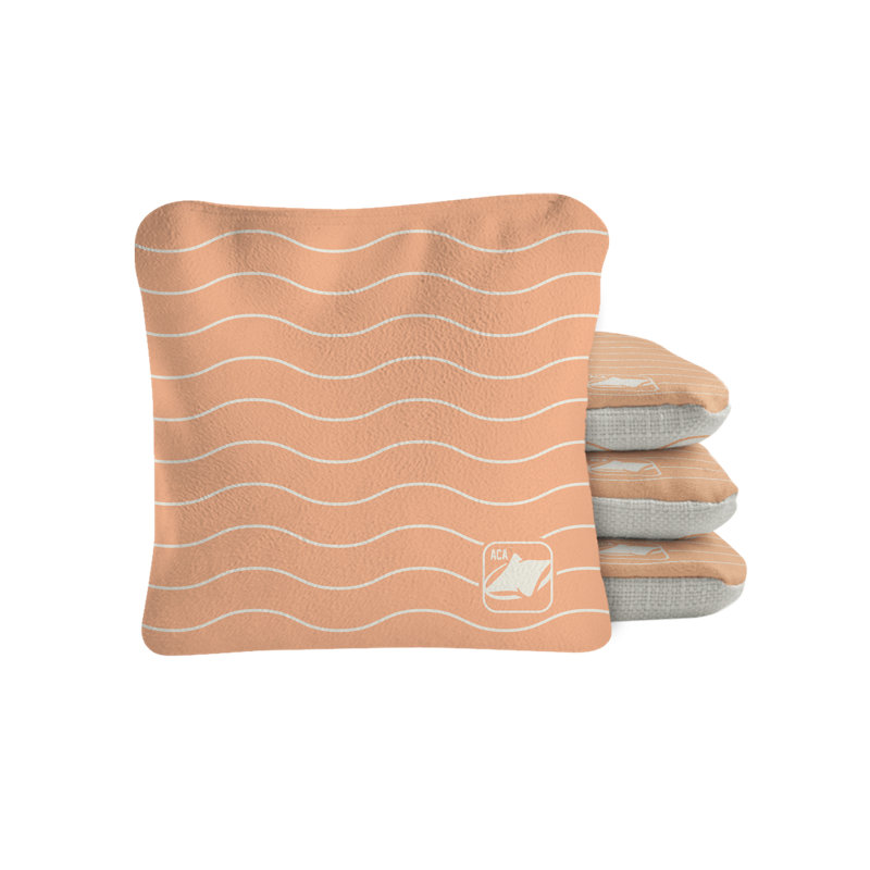 Cream Waves Synergy Pro Cornhole Bags, Peach