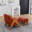 Chenille Upholstered Armchair With Matching Ottoman-1765337427
