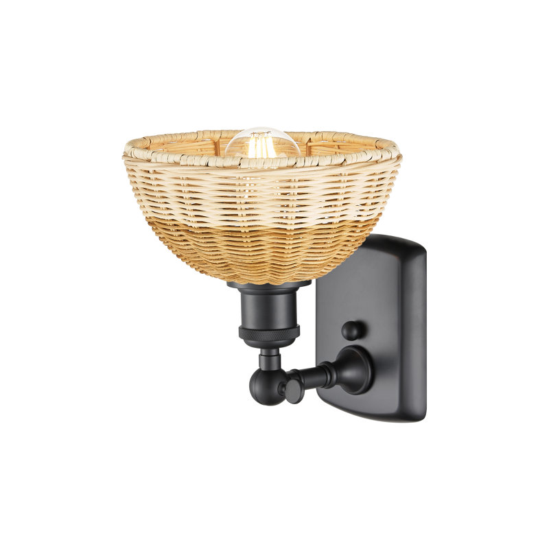 Bristol Natural II Steel Armed Sconce, Crème / cuivre antique