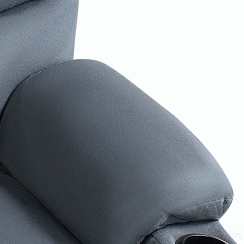 Upholstered Heated Massage Chair, Blue Gray Microfiber