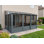 Gazebo Penguin Florence 3 m x 3,6 m, toit en polycarbonate, fixation murale - Ardoise