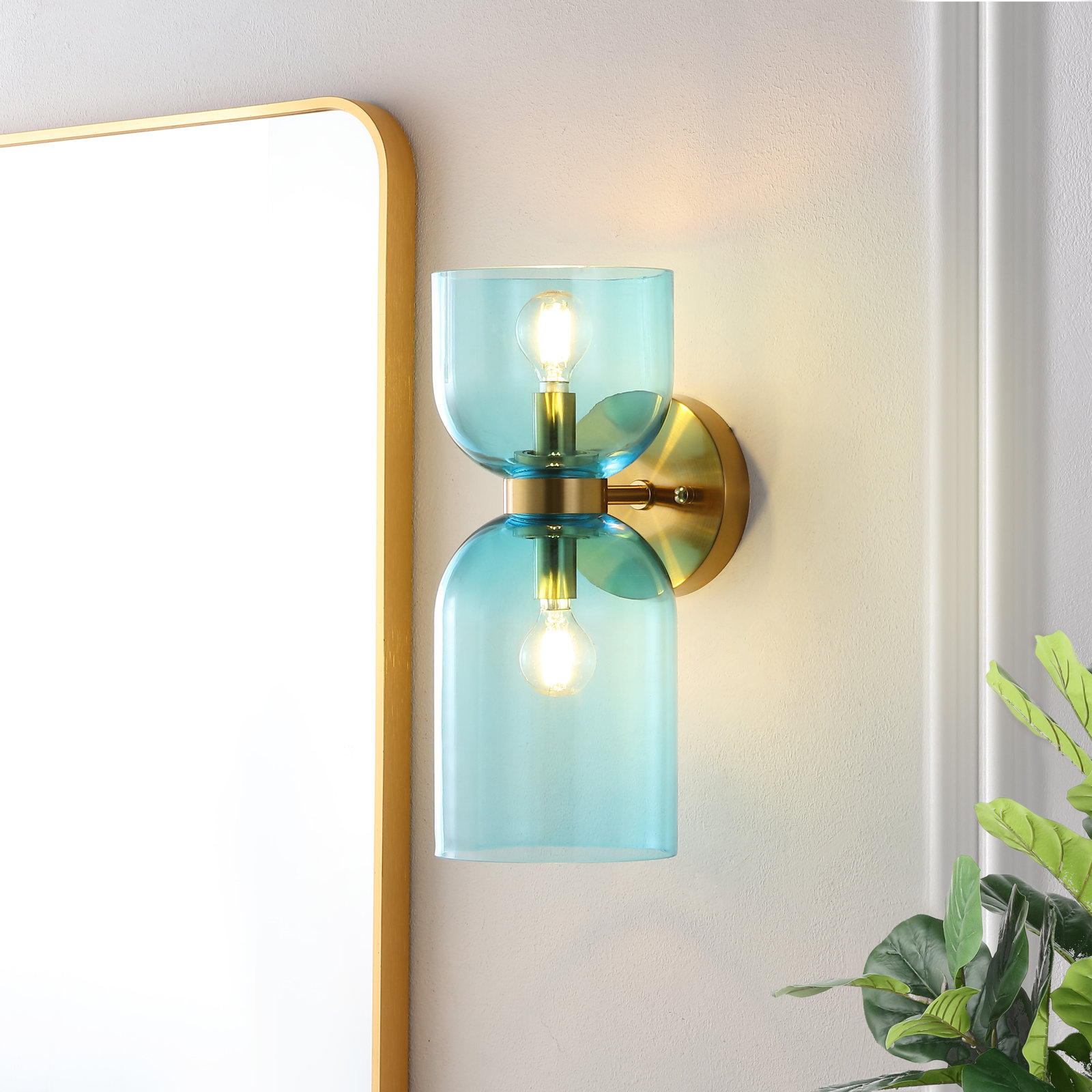 Oregon 2-Light Armed Sconce, Blue
