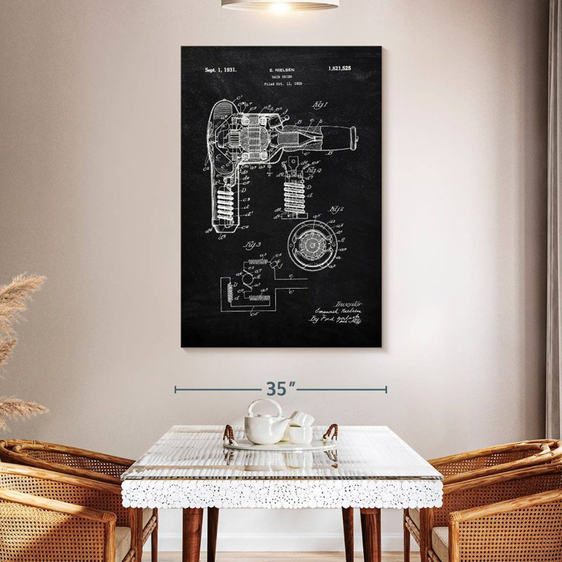 Hair Dryer 1931 BW Kynaat, 30" H x 20" W