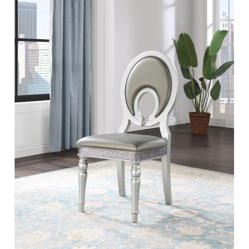Chaise d'appoint à dossier rond Silver Shimmer (2 / boîte)