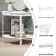 Console en forme de demi-lune de 42 po avec plateau et pieds ouverts-128703159