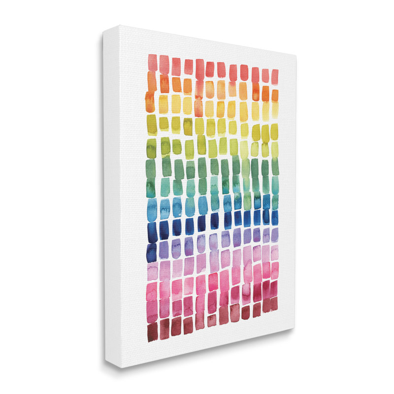 Carreaux de blocs géométriques Modern Rainbow Abstraction, Toile tendue, H 20 po x l 16 po