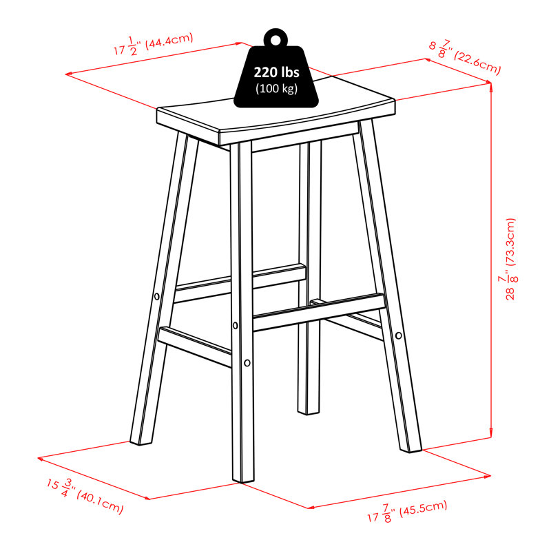 Ensemble de salle à manger 2 pièces Alek, Hêtre, Tabouret de bar (siège d'une hauteur de 29 po)