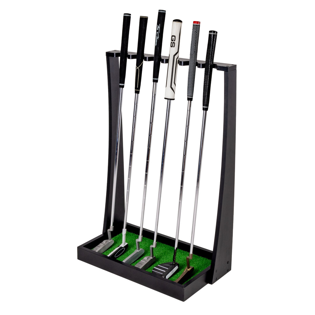 Gosports Premium Wooden Golf Putter Stand, Holds 6 Clubs - Black GoSports 
