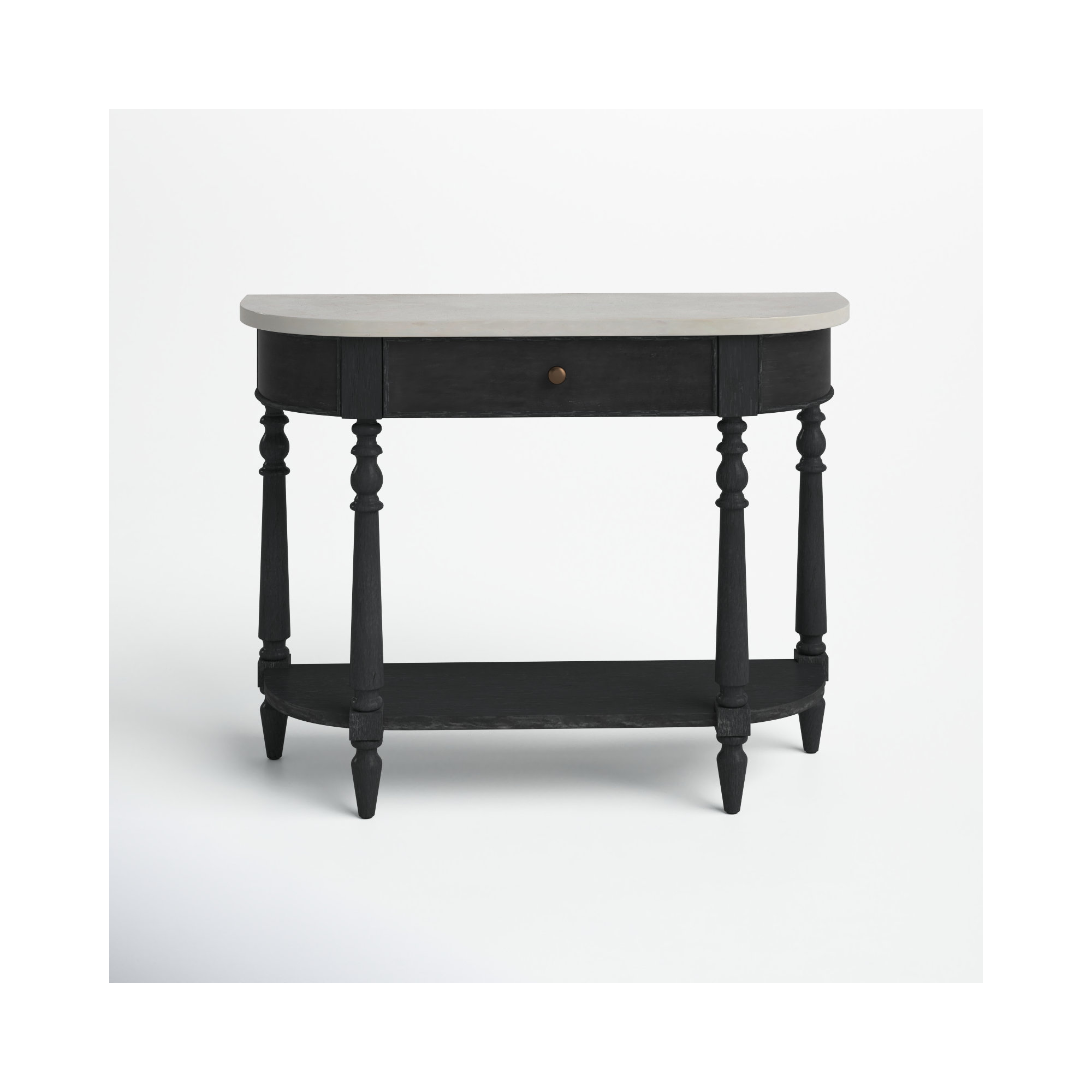 Aberdale 40'' Console Table with Marble Top, Black