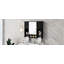 Armoire de rangement murale moderne 35 po x 28 po, armoire de salle de bain murale avec miroir, armoire à pharmacie avec barre à serviettes-997977658