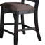 Chaise haute Rustic Black, revêtement en tissu, siège en bois gris foncé fascinant