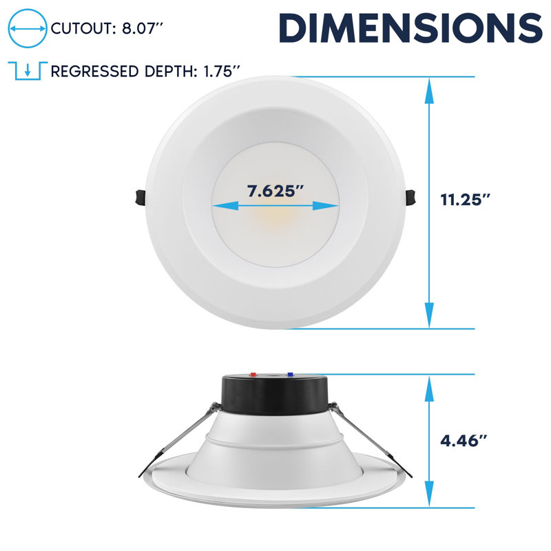 Luminaire encastré commercial à DEL J-Box 5CCT 10 watts à intensité variable 24/30 / 37W à intensité variable pour éclairage à DEL CRI90 2800/3500/4500 Lumens 120-277V