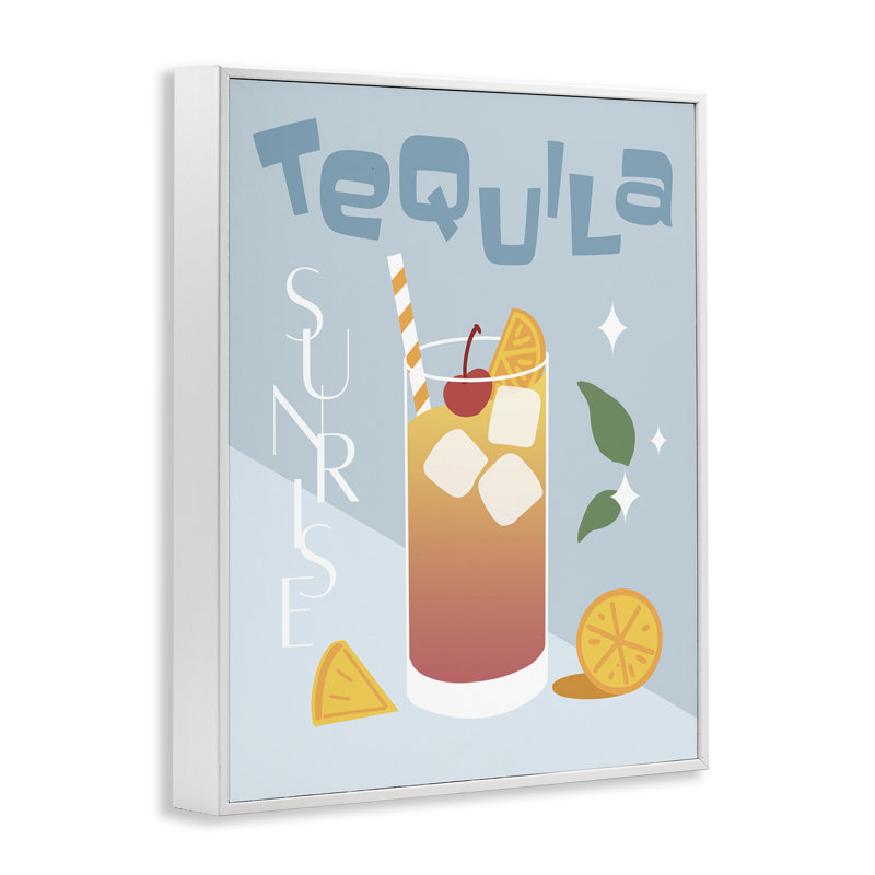 «Tequila Sunrise», art de la giclée par Anna Quach, Estampe numérique encadrée blanc bord de mer, H 14 po x l 11 po