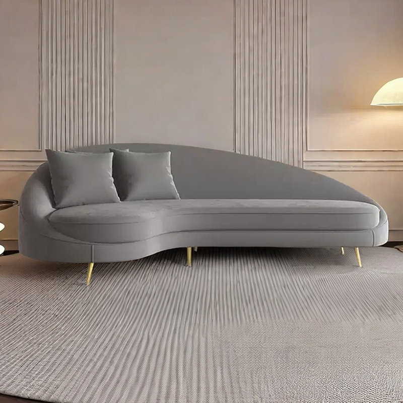 Canapé-lit Curved, Gris, Orienté à gauche (vu de face)