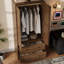 Armoire 68,8 "de haut avec 2 portes et 2 tiroirs cannelés, noyer-718639739