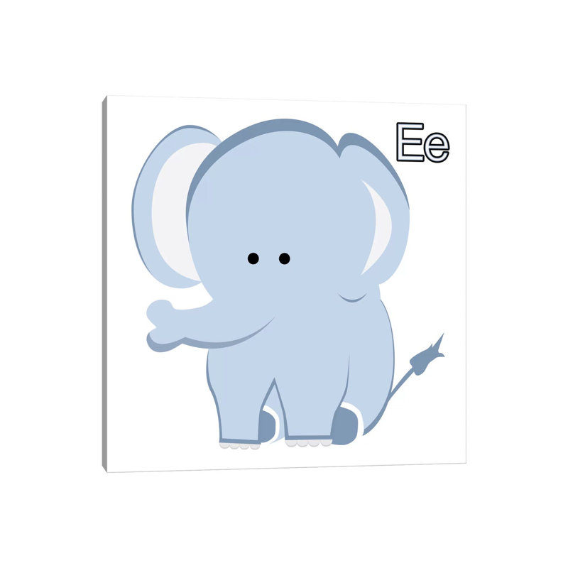 E Is For Elephant by 5by5collective - Wrapped Canvas Print, 30.48 cm H x 30.48 cm W