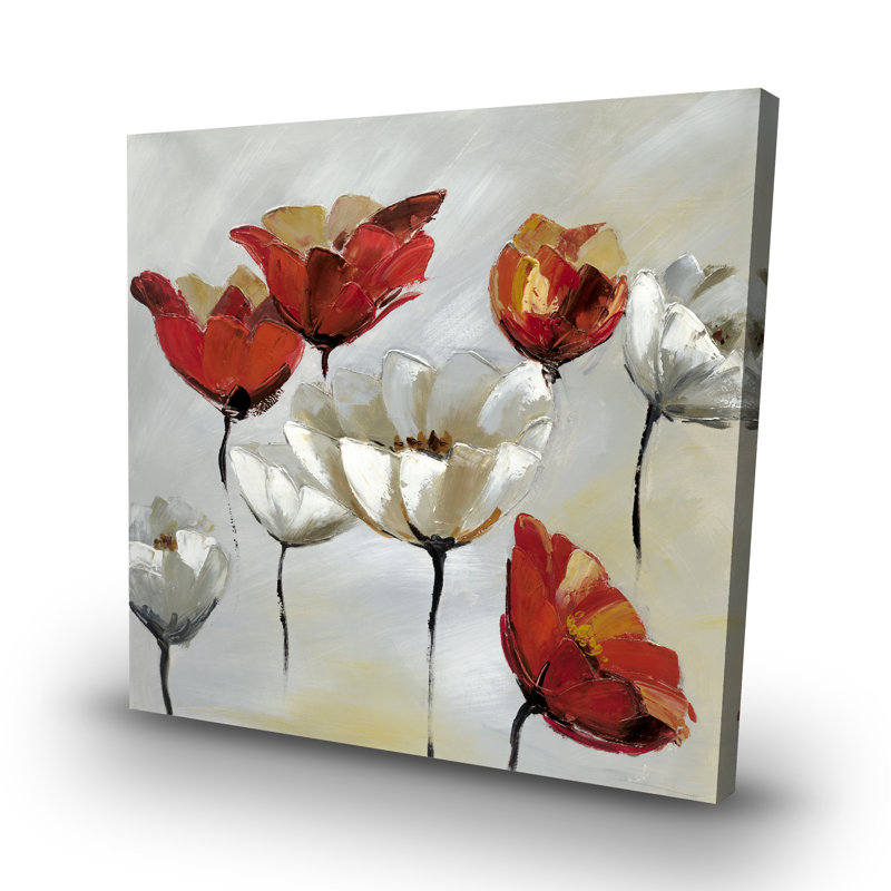 Abstract flowers - 32"x32" art on canvas