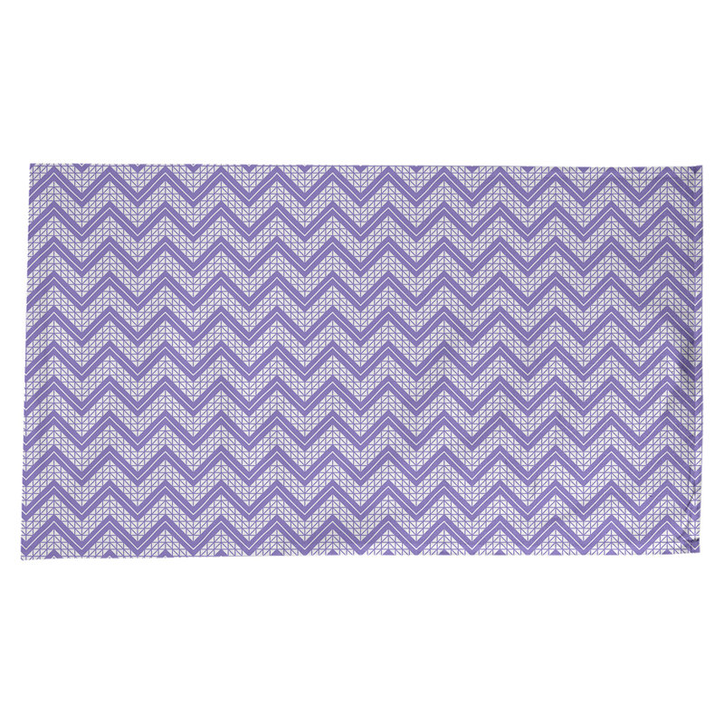 Stephenie Classic Hand Drawn Chevrons Tablecloth, Purple/White