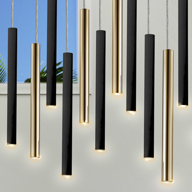 Cortaro 14 - Light Gold/Matte Black LED Cluster Pendant