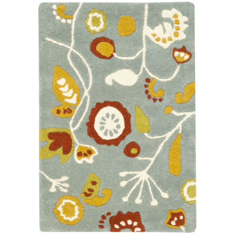 Tapis bleu clair en laine touffeté à la main Chanler, Rectangle 2 pi x 3 pi