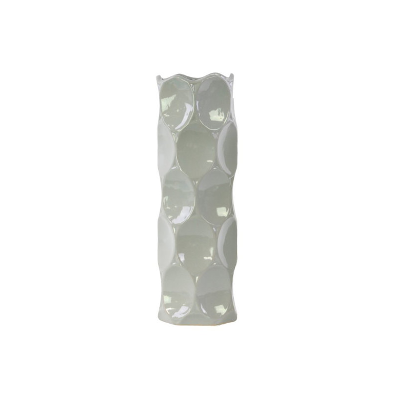 Vase de table en céramique Grier, H 17 po x l 5,5 po x P 5,5 po, Gris