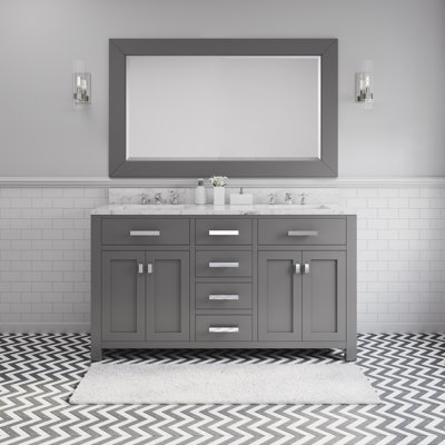 Minnetrista Double Bathroom Vanity with Marble Top