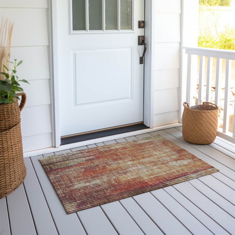 Fayme Washable Striped Indoor / Outdoor Rug
