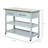 Kitchen Island With Stainless Steel Top, Traditional Kitchen Island With Storage, 2-Tier Open Shelves, Drawers, Light Gray