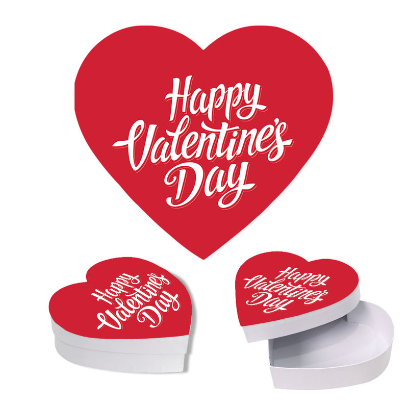 Boîte-cadeau en forme de cœur avec couvercle, Saint-Valentin, boîte réutilisable pour la Saint-Valentin, 8 po x 6 po, paquet de 1