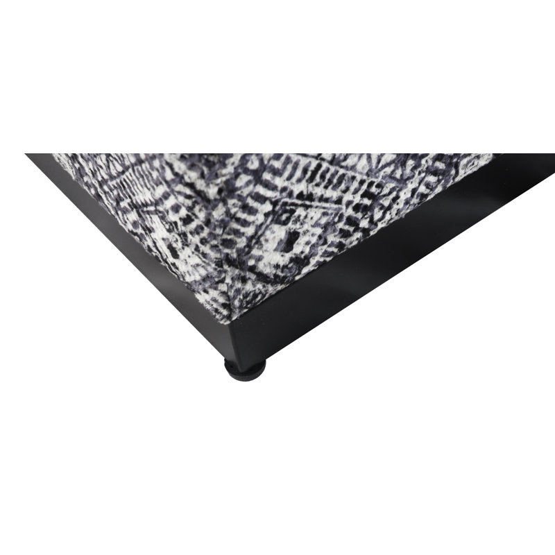 Repose-pieds Ameenah, Velours, Gris / noir