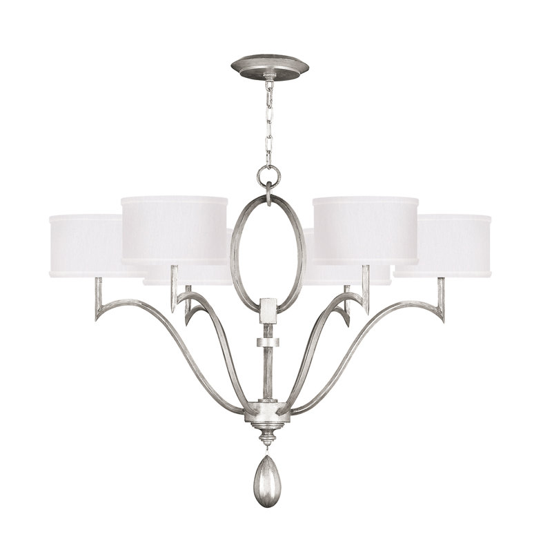 Allegretto 6 - Light Chandelier, Silver, White