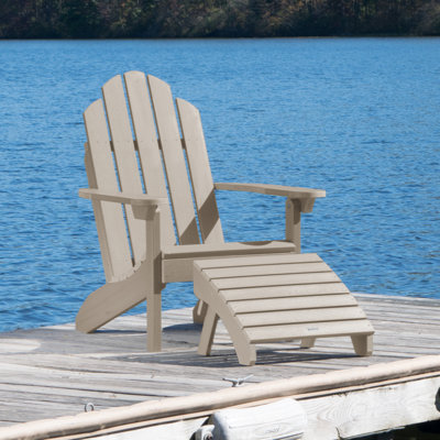 Chaise Adirondack en plastique avec repose-pieds Anette
